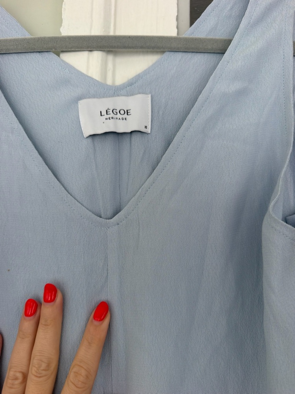 Légoe Heritage Light Blue Maxi Dress - V-Neck Women's Maxi